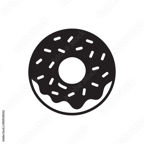 Silhouette of a donut hole with toppings