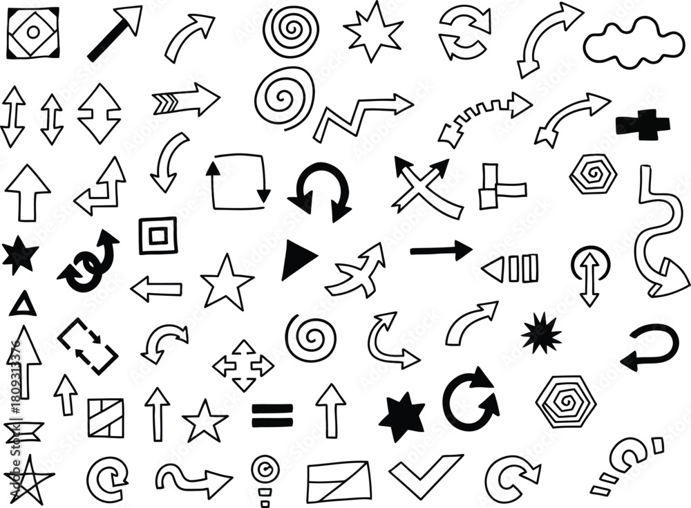 Fototapeta premium Decorative Doodle : Arrows and Symbols