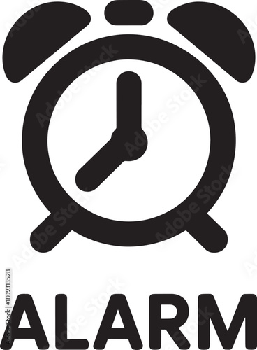 Alarm Clock Reminder Icon Vector Illustration. Wake Up Call, Time Management Symbol