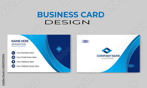Creative unique double sided business card and visiting card, print card design template.