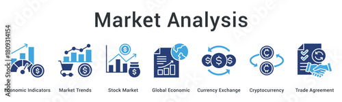 Market analysis evaluates economic indicators and trends across stock markets including cryptocurrency and global trade dynamics.