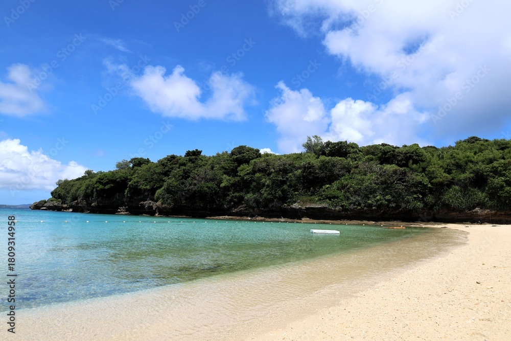 Fototapeta premium 美しい沖縄の無人島のビーチ