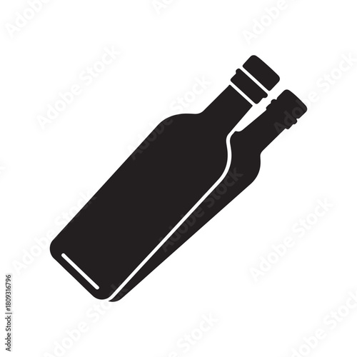 Sleek olive oil bottle in an elegant silhouette style