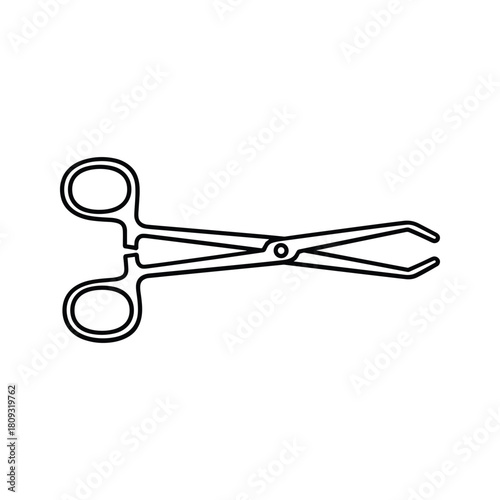 Illustration of a tissue forceps isolated on, a surgical instrument used in medical procedures