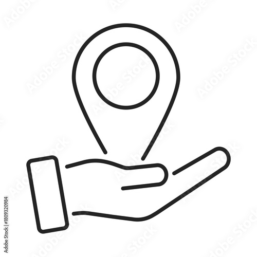 hand hold map pin web icon
