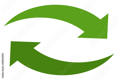 green recycling arrow. renewable ecological and natural icon element