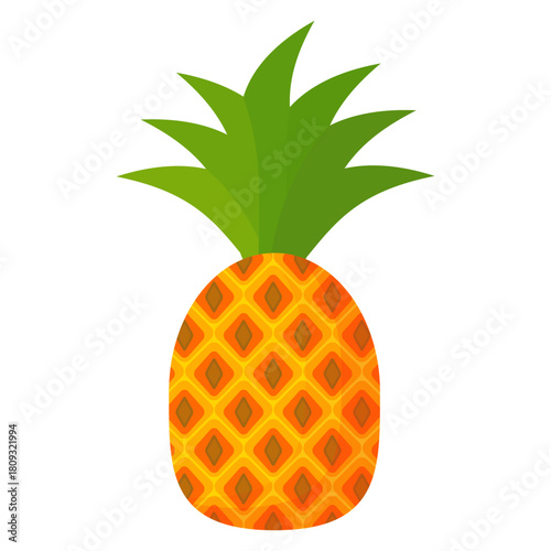 pineapple fruit illustration, summer fresh fruit theme	