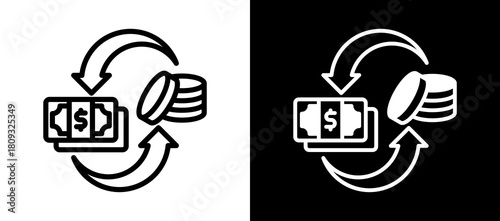 Cash Flow whiteblack icon