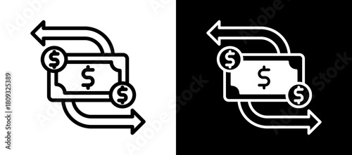 Money Flow whiteblack icon