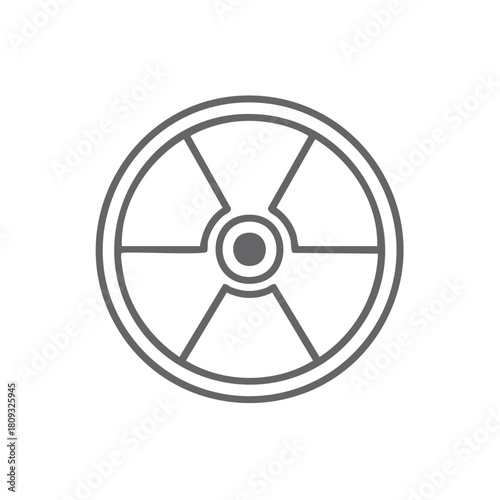 Radiation hazard warning symbol icon on a white background