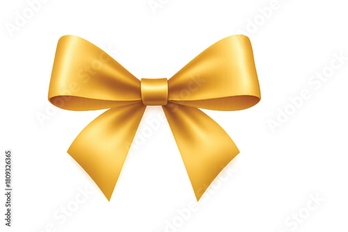 golden bow isolated on white background