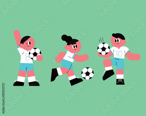 Children's Soccer Game Fun. A soccer player playing with confidence.