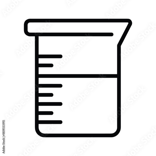 Illustration of a beaker with liquid, isolated on, perfect for scientific or educational designs