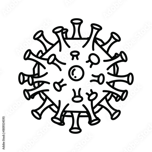 Illustration of a coronavirus cell isolated on, representing the viruss structure and impact