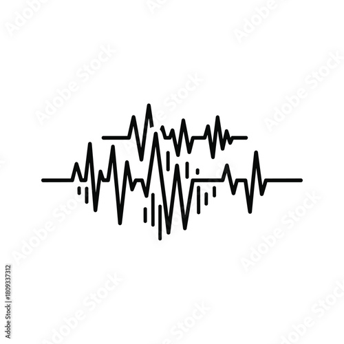 Seismograph icon isolated on, representing earthquake activity and seismic measurements