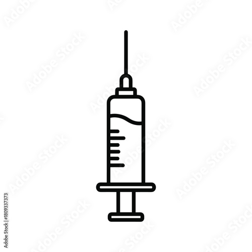 Illustration of a syringe isolated on, a medical tool used for injections and vaccinations