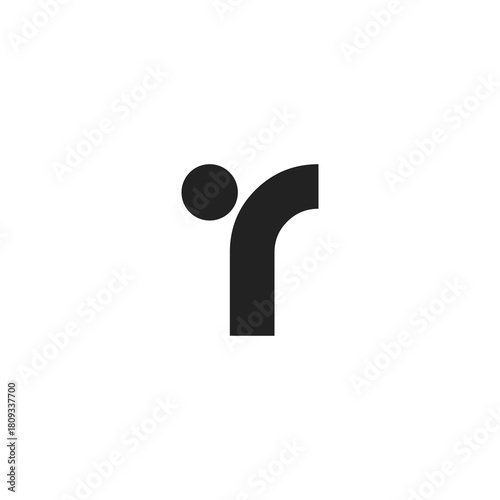 R dot  letter logo alphabet icon design