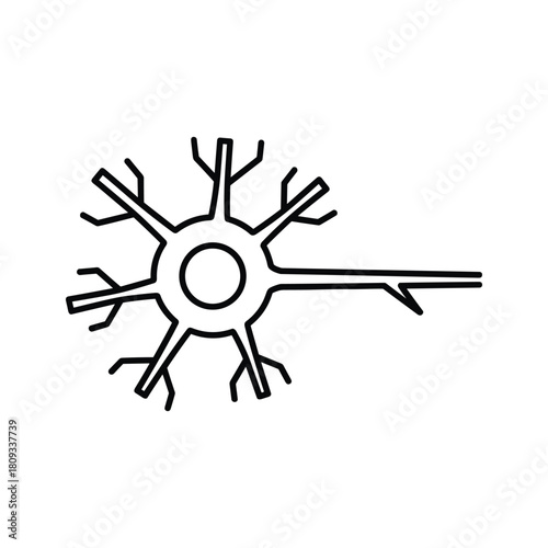 Neuron cell icon isolated on, representing nerve cells and neural communication