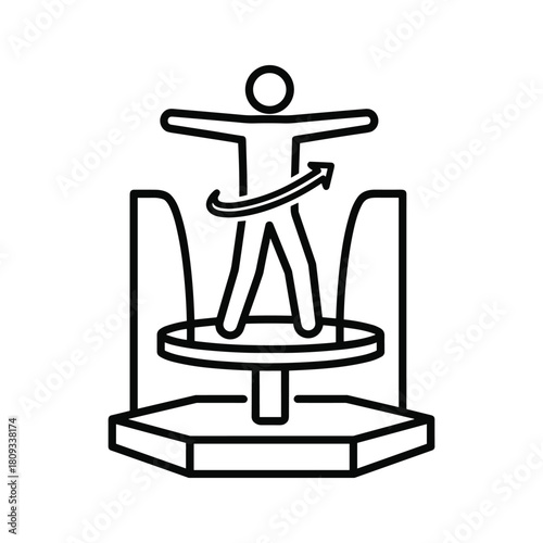 Full body scanner icon isolated on, a modern technology for creating 3d models of people