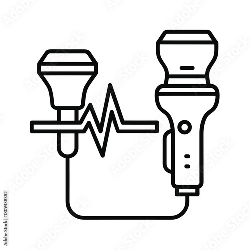 Illustration of ultrasound diagnostic isolated on for medical examination concept