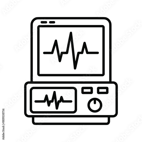 Medical monitor displaying vital signs isolated on, showcasing heart rate and other physiological parameters