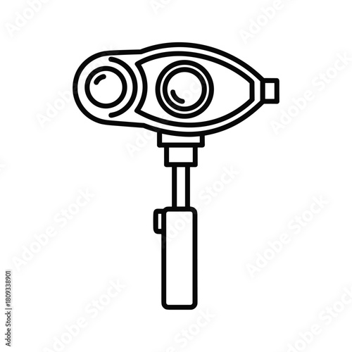 Illustration of a transcranial doppler ultrasound device, isolated on