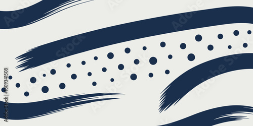 Abstract background with blue brush strokes and dots on a white canvas design element art