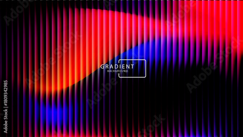 Vibrant gradient with ribbed fractal glass texture pattern and dark circular center. Dynamic abstract artwork perfect for modern banners, marketing visuals, creative backgrounds and artistic projects