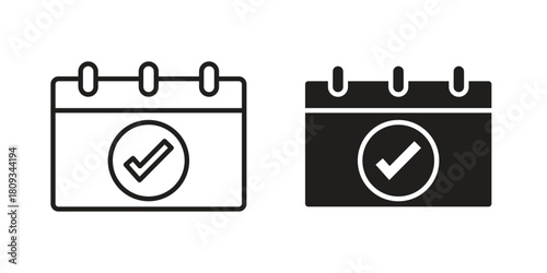 Appointment icon symbol in filled and line style. Vector icon collection