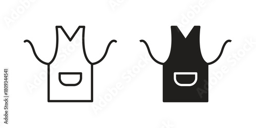 Apron icon symbol in filled and line style. Vector icon collection