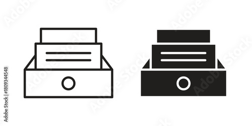 Archive icon symbol in filled and line style. Vector icon collection