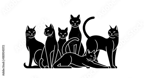 vector illustration of a cats