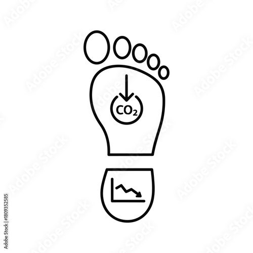 Footprint with co2 reduction and graph isolated on
