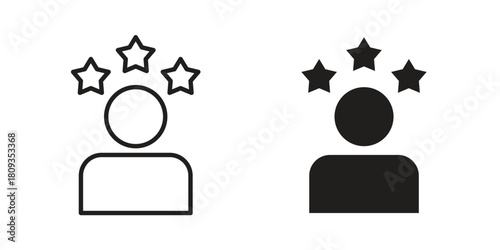 Customer loyalty icon symbol in filled and line style. Vector icon collection