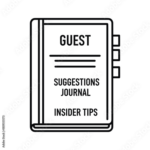 Guest suggestions journal isolated on, a place for insider tips and recommendations