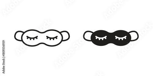 Eye mask icon symbol in filled and line style. Vector icon collection