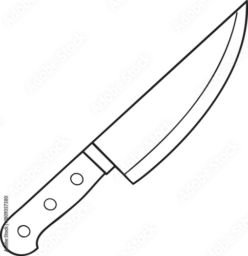 Chef knife outline illustration featuring sharp culinary tools essential for precision cooking and meal prep tasks