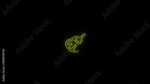 broom icon glowing flicking animated video 4k 