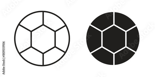Football icon symbol in filled and line style. Vector icon collection