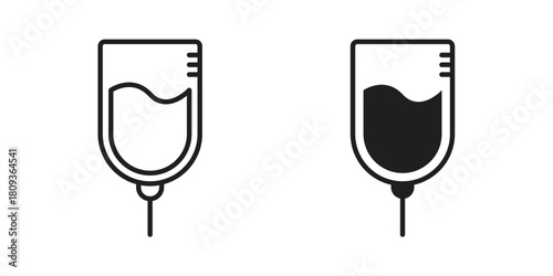 IV drip icon symbol in filled and line style. Vector icon collection