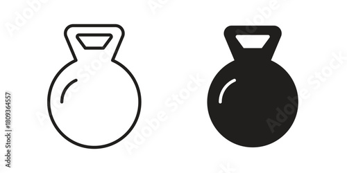 Kettlebell icon symbol in filled and line style. Vector icon collection