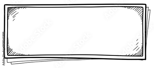 Hand Drawn Rectangular Banner Frame Sketch Vector Background