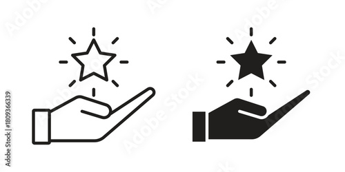 Loyalty program icon symbol in filled and line style. Vector icon collection