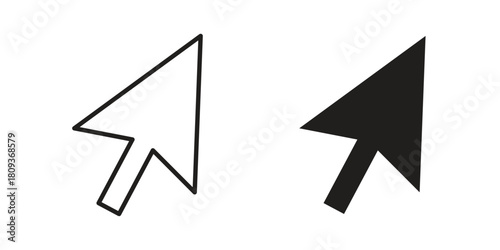 Mouse icon symbol in filled and line style. Vector icon collection