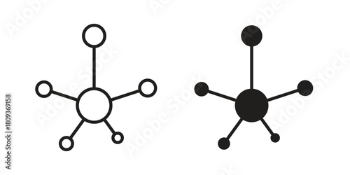 Network icon symbol in filled and line style. Vector icon collection