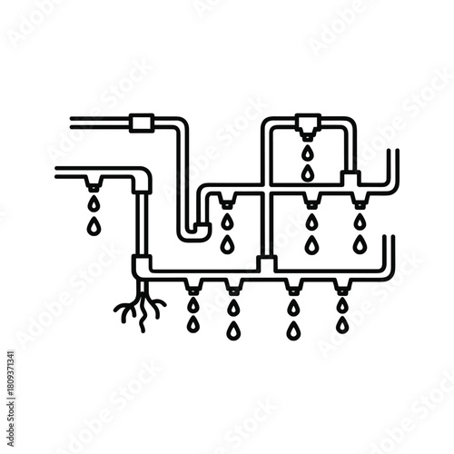 Drip irrigation system icon isolated on for agriculture