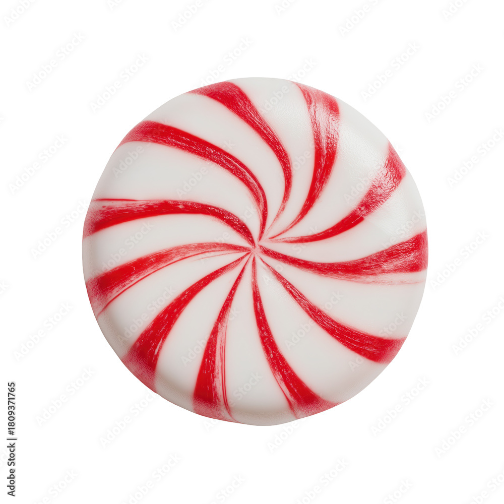 Obraz premium Peppermint hard candy with red swirl design