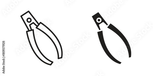 Pliers icon symbol in filled and line style. Vector icon collection