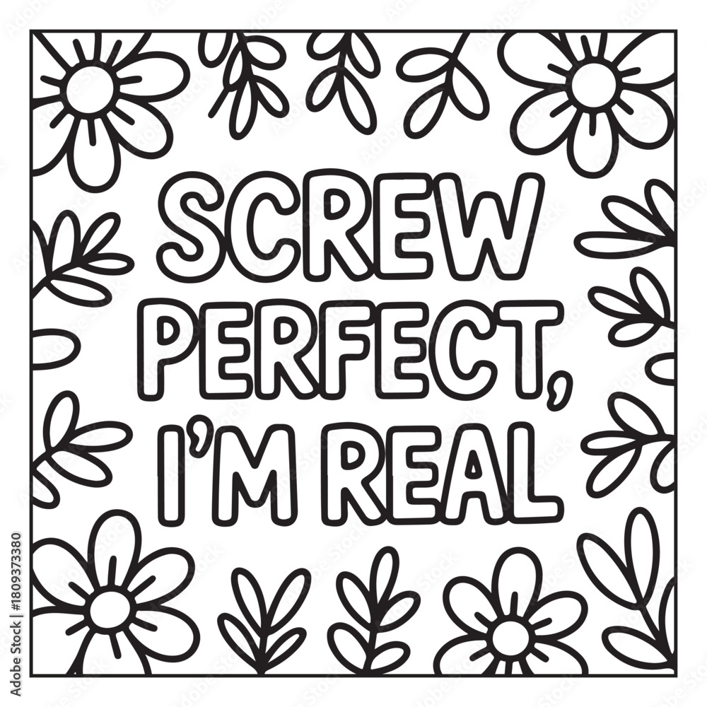 Fototapeta premium Sassy Affirmations Coloring Book