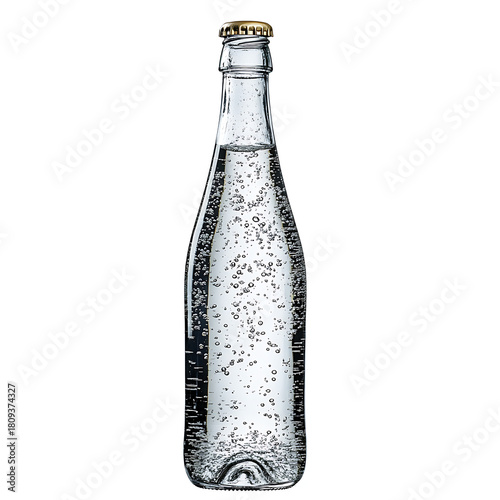 Wallpaper Mural Glass bottle of sparkling water isolated on white background Torontodigital.ca